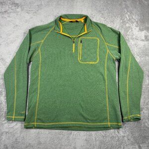 ORVIS Quarter zip Mens L Performance Long Sleeve Base Layer Shirt Green Pullover